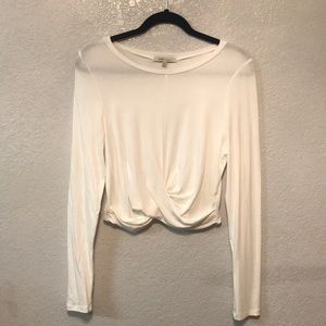 Long Sleeve Twist Front Shirt Top Large flawed